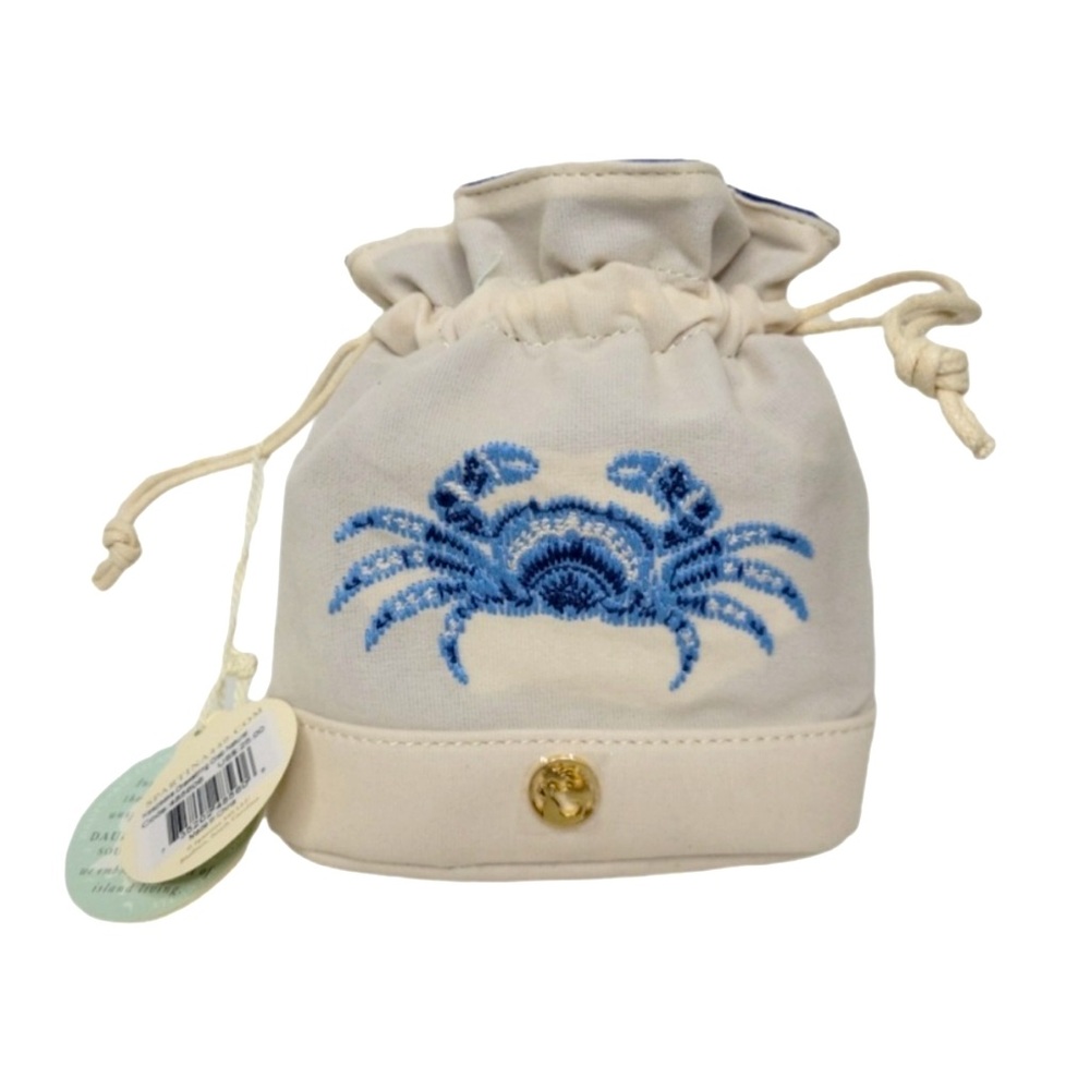 Spartina 449 | NWT Canvas Crab Drawstring Keepsake Bag
